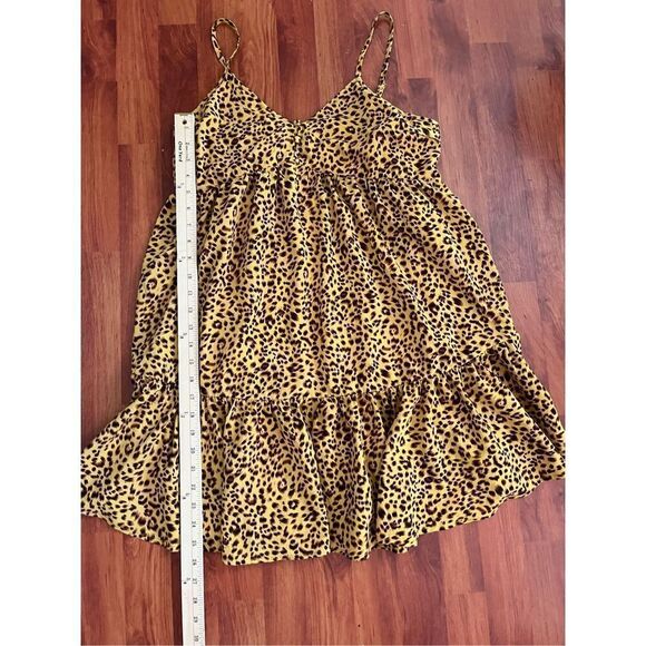 NWOT. New In Honey Black Leopard Spaghetti Dress size L - Picture 3 of 11